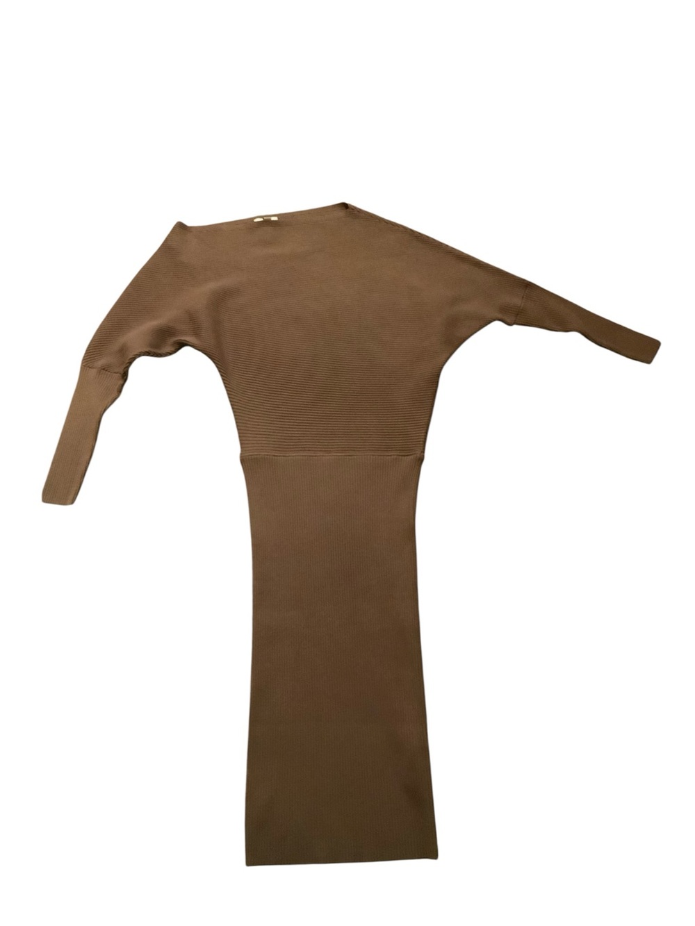 Reiss Ribbed Knit Dress in Mink